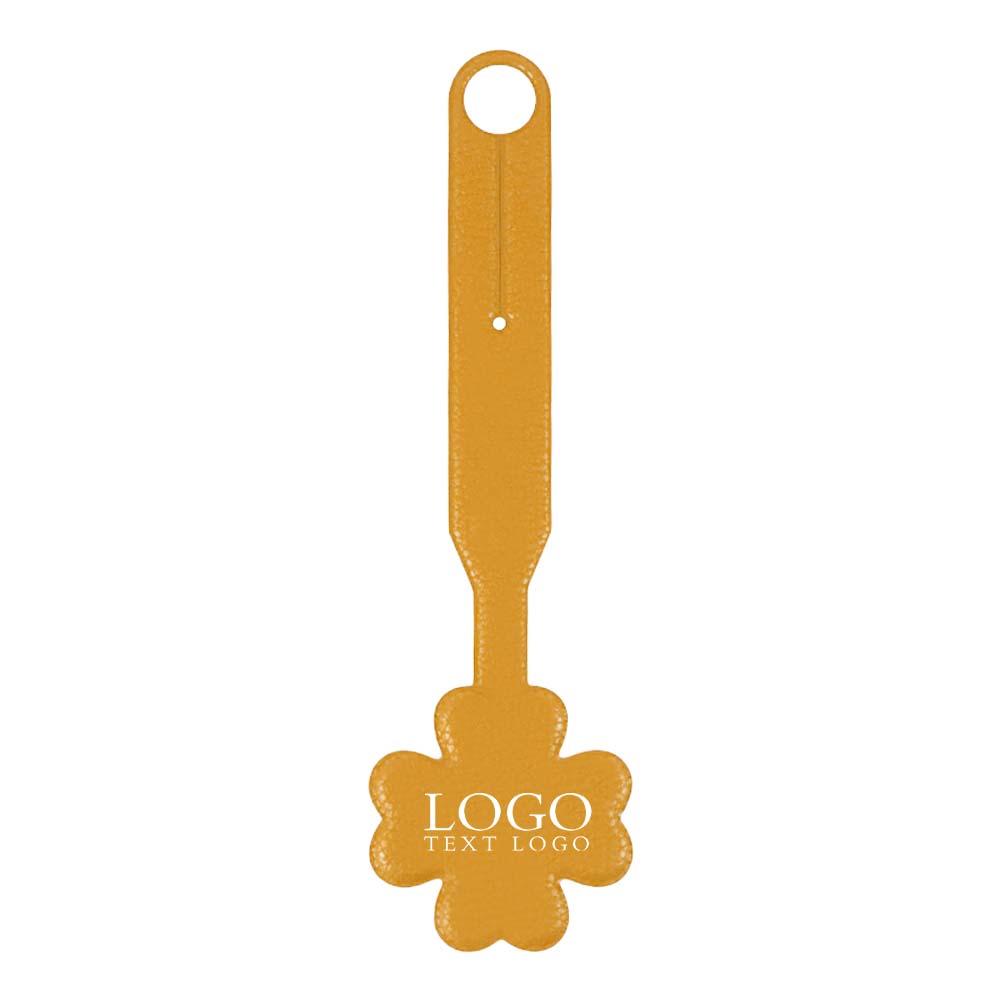 Yellow Four-leaf Clover Smiley Luggage Tag with Long Strap with Logo