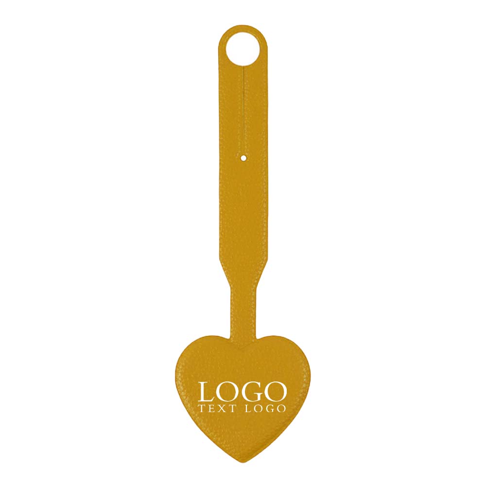 Yellow Heart-shaped Smiley Luggage Tag with Long Strap with Logo