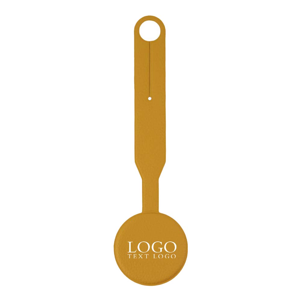 Yellow Round Smiley Luggage Tag with Long Strap with Logo
