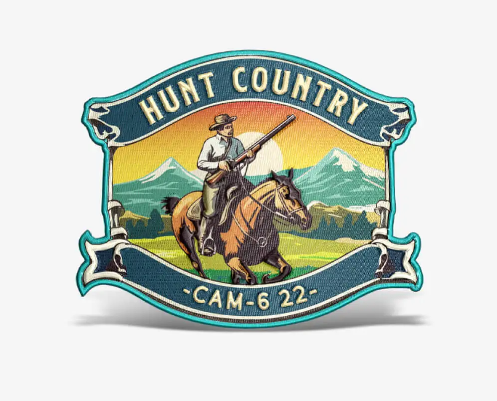 printed embroidery patch