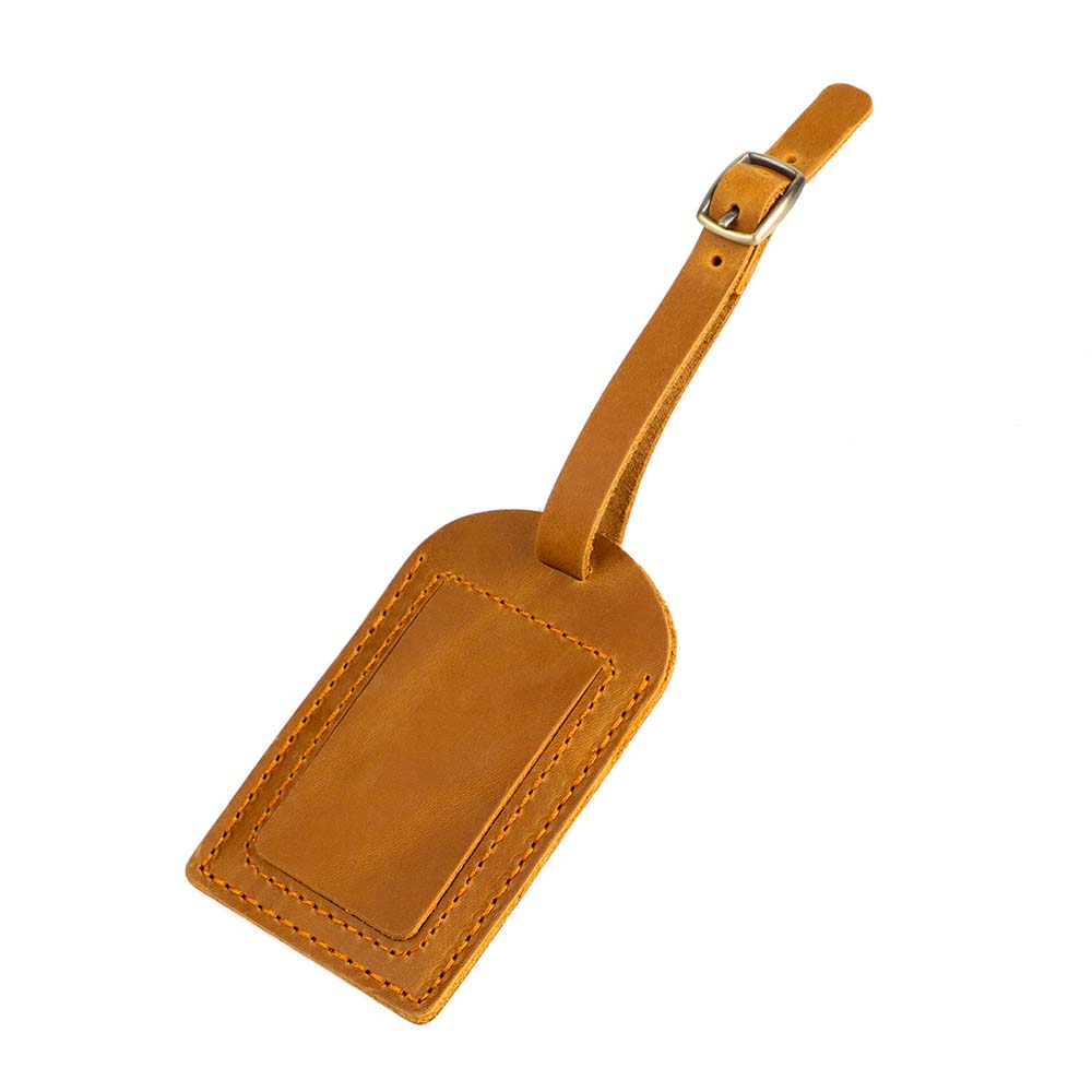 Crazy Horse leren bagagelabel bruin Crazy Horse leren bagagelabel bruin