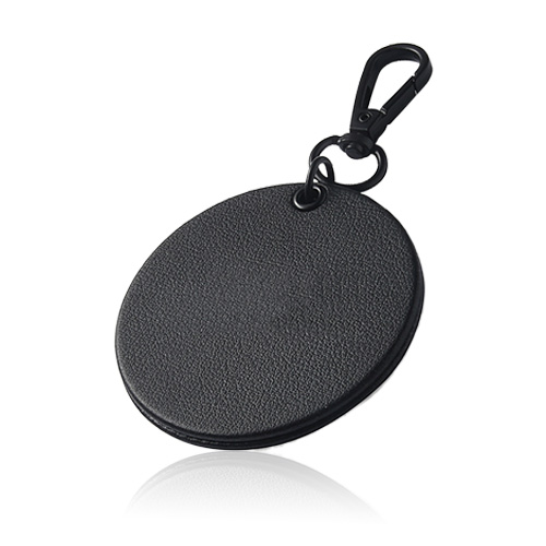 Customized Black Round Makeup Mirror Keychain