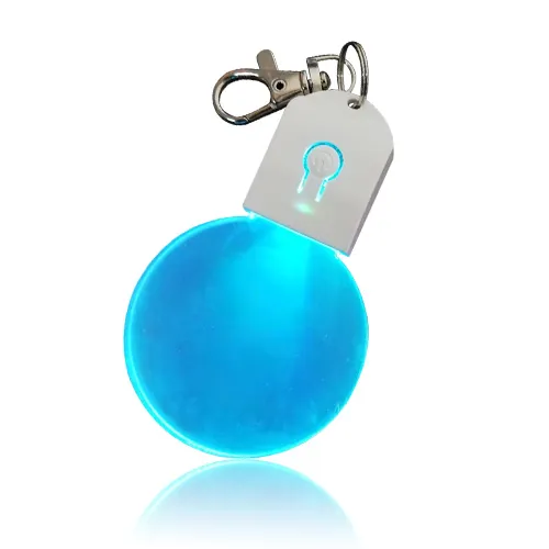 Custom Popular Round Colorful LED Flashing Acrylic Keychains