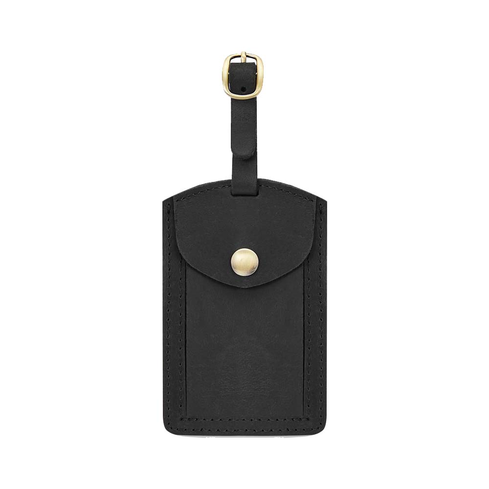 Echte leren taslabel met Flip Cove zwart Echte leren taslabel met Flip Cove zwart
