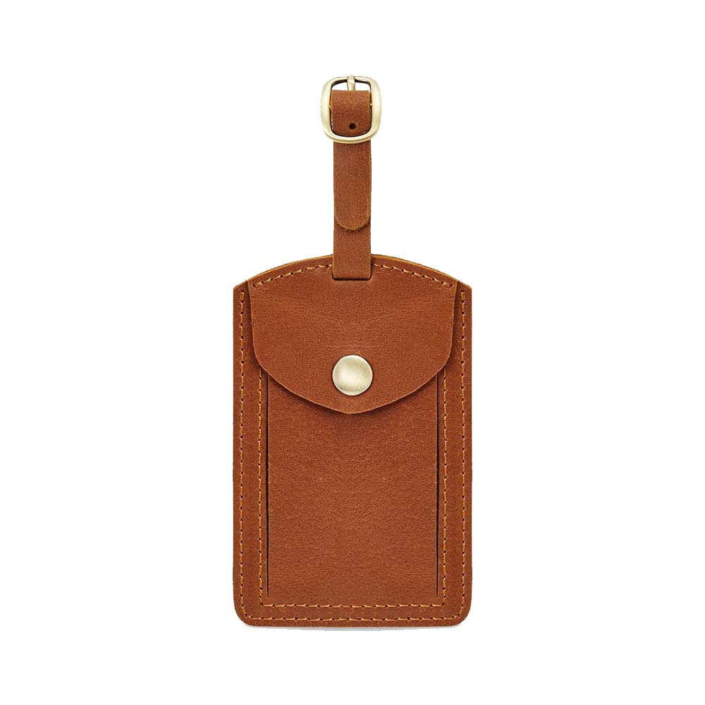 Echte leren taslabel met Flip Cove Bruin Echte leren taslabel met Flip Cove Bruin