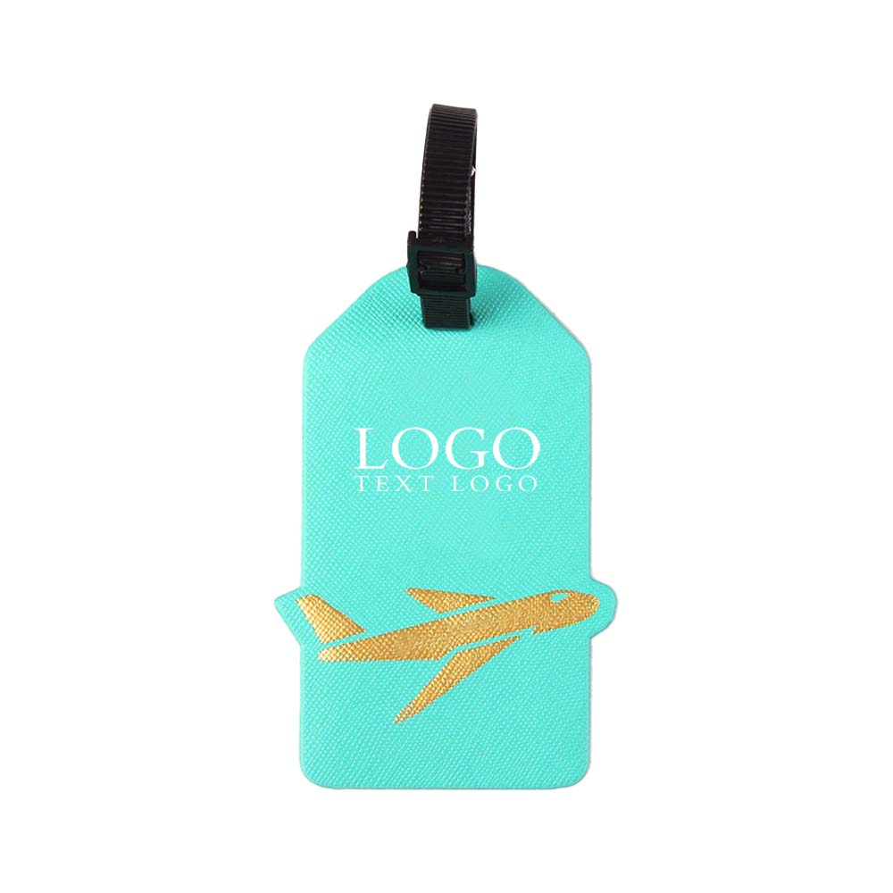 Mint Faux Leather PVC Aircraft Travel ID Tag with Logo