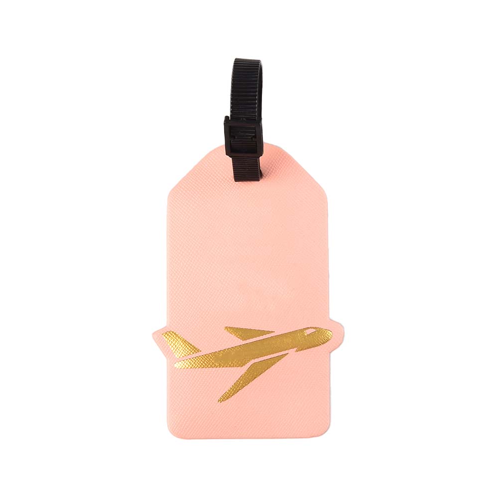 Custom Colored PVC Aircraft Travel ID Tag pink