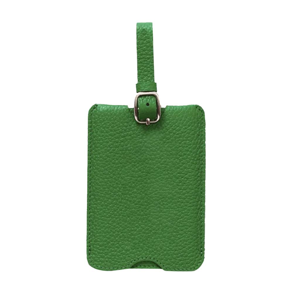 Anti-Loss Genuine Leather Travel BagTag green