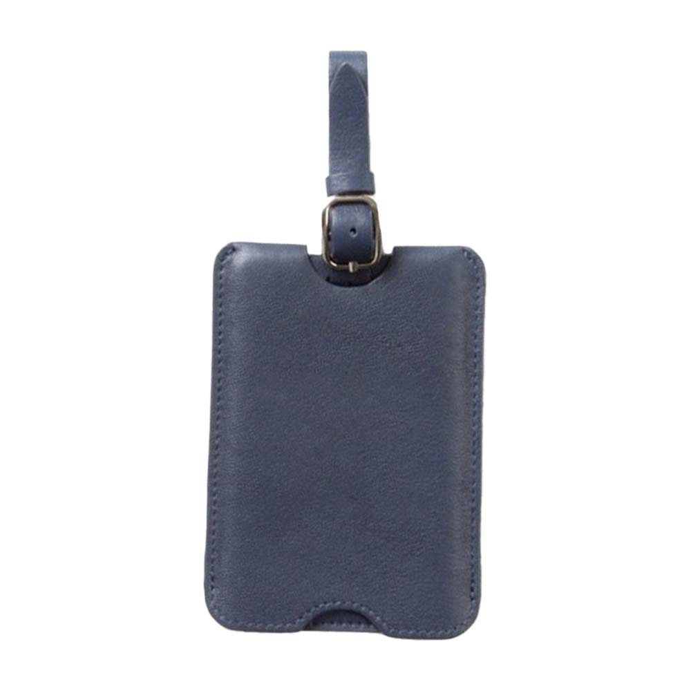 Anti-Loss Genuine Leather Travel BagTag navy blue
