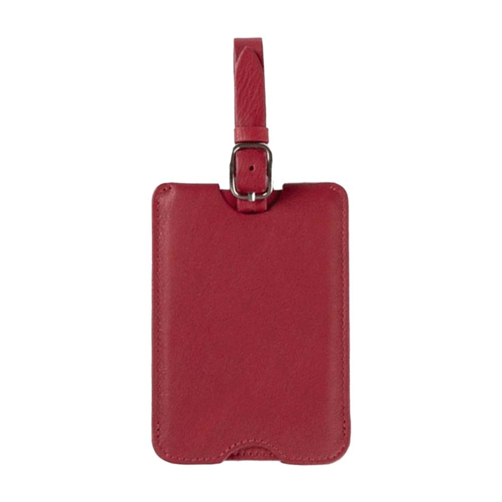 Anti-Loss Genuine Leather Travel BagTag red