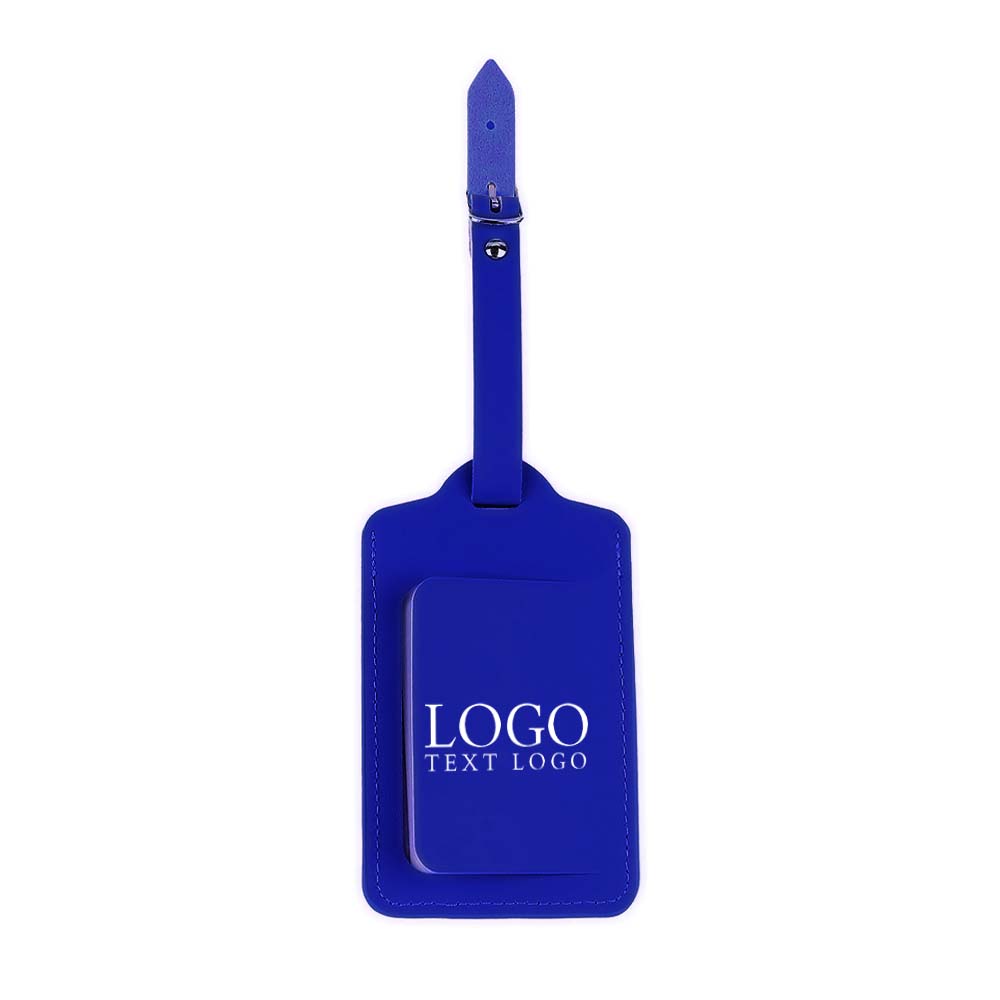 Blauwe premium reistag met klep in rijke kleuren en logo.
