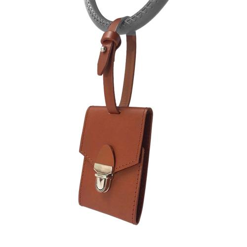 Customized PU Leather ID Tag with Metal Buckle