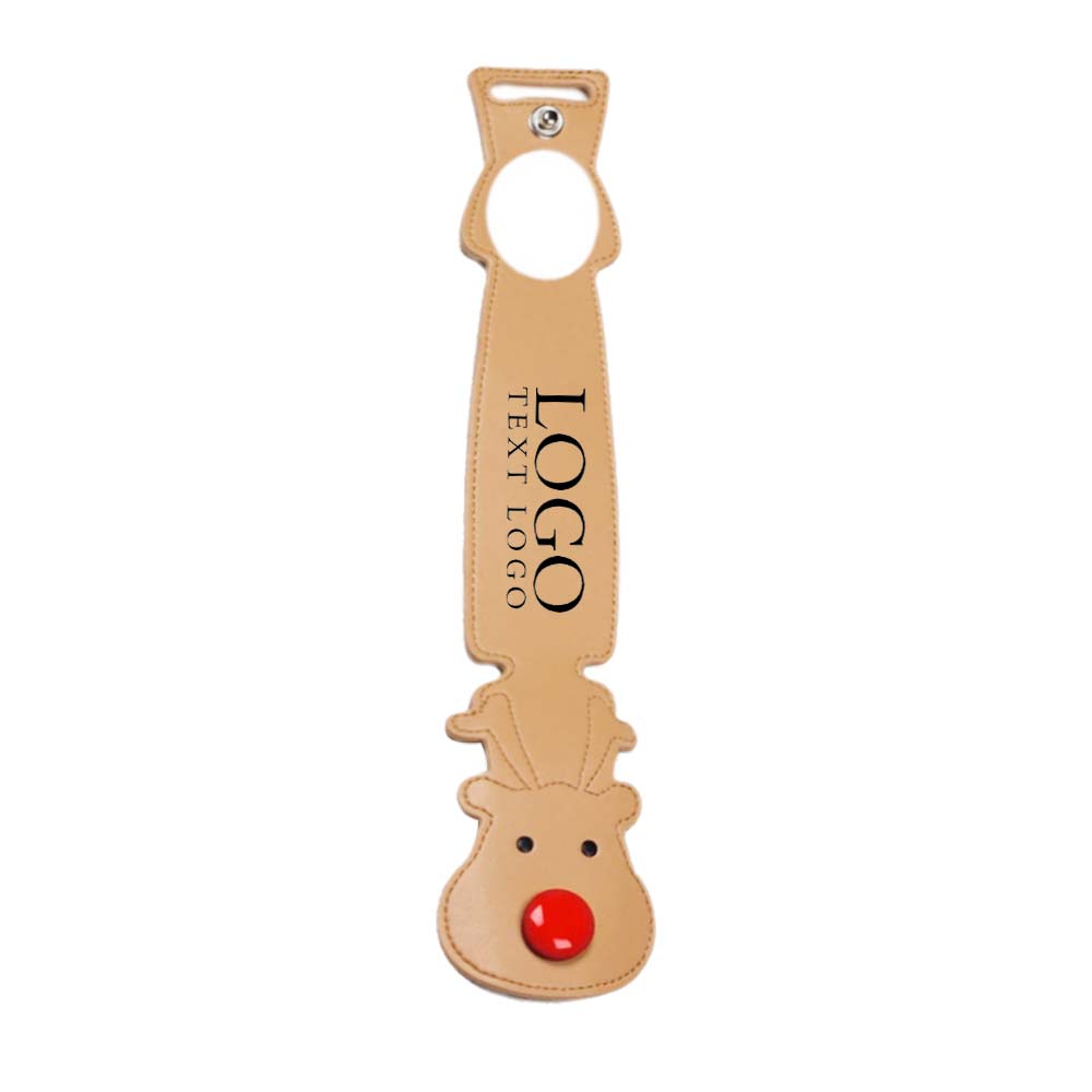 Khaki Cute Cartoon Bear PU Leather ID Tag with Logo Khaki Cute Cartoon Bear PU Leather ID Tag with Logo