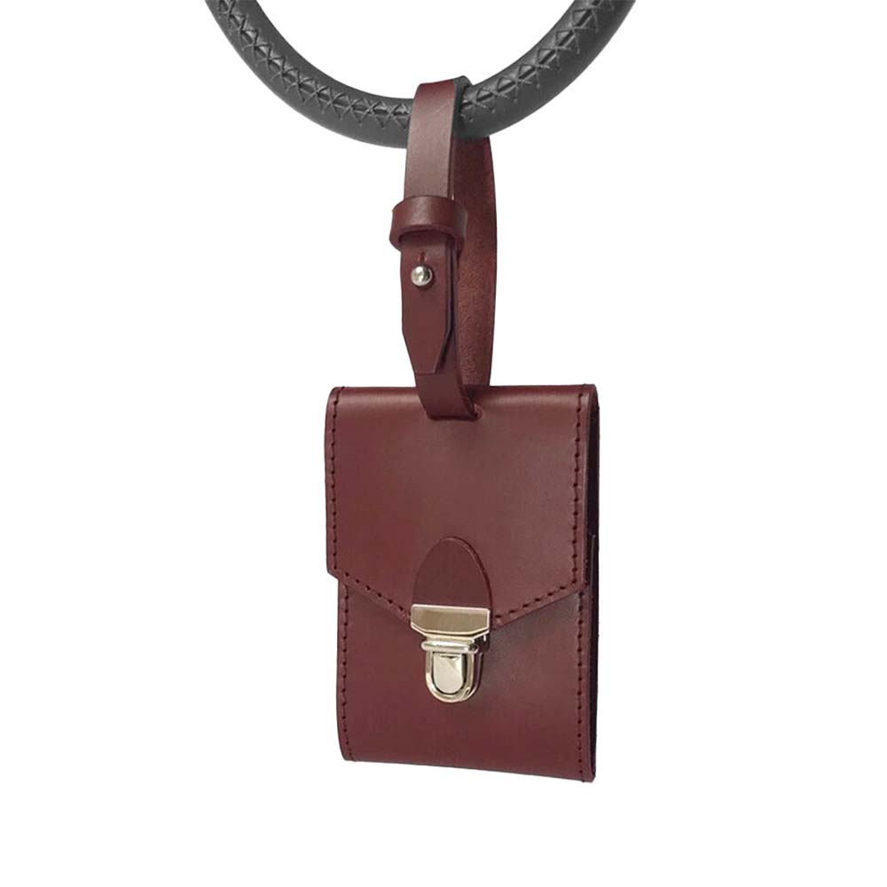 Maroon Custom Folding PU Leather ID Tag with Metal Maroon Custom Folding PU Leather ID Tag with Metal