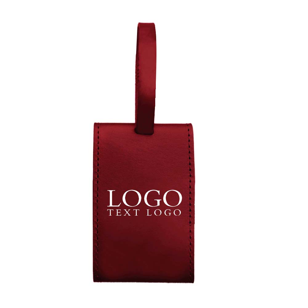 Maroon Custom Folding PU Leather ID Tag with Metal Buckle with Logo Maroon Custom Folding PU Leather ID Tag with Metal Buckle with Logo
