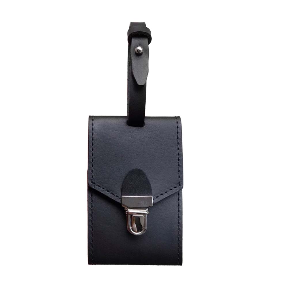 Gepersonaliseerde PU-leren ID-tag met metalen gesp zwart Gepersonaliseerde PU-leren ID-tag met metalen gesp zwart
