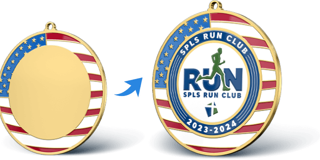 Round Flag Running Medal