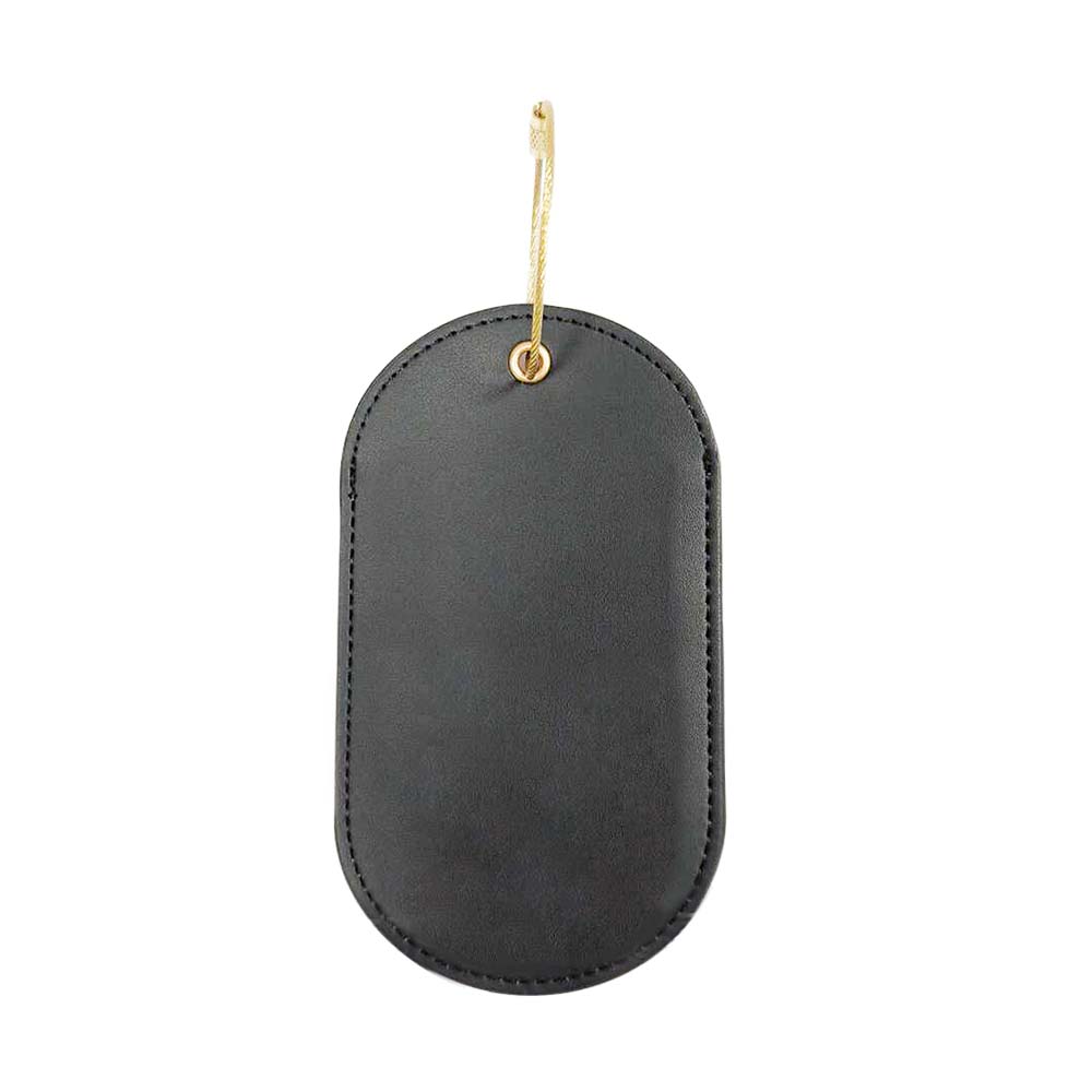 Black Flip PU Leather Travel Tag with Metal Ring Black
Black Flip PU Leather Travel Tag with Metal Ring Black