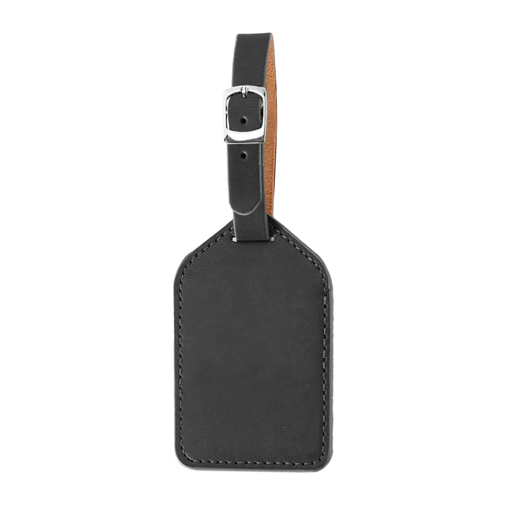 PU Leather Business Luggage Tag with Strap Black PU Leather Business Luggage Tag with Strap Black
