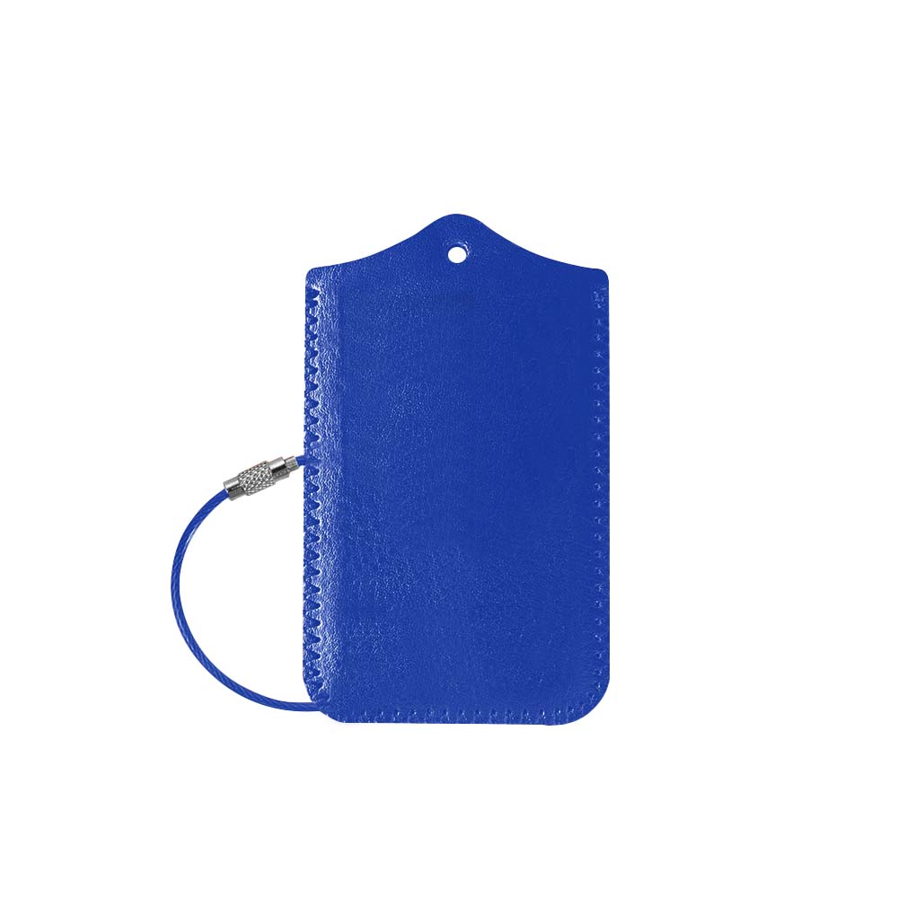Customized PU Leather Airport Travel Tag with Flip blue Customized PU Leather Airport Travel Tag with Flip blue