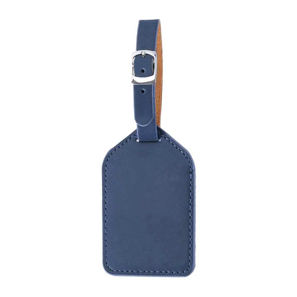 PU Leather Business Luggage Tag with Strap Blue PU Leather Business Luggage Tag with Strap Blue