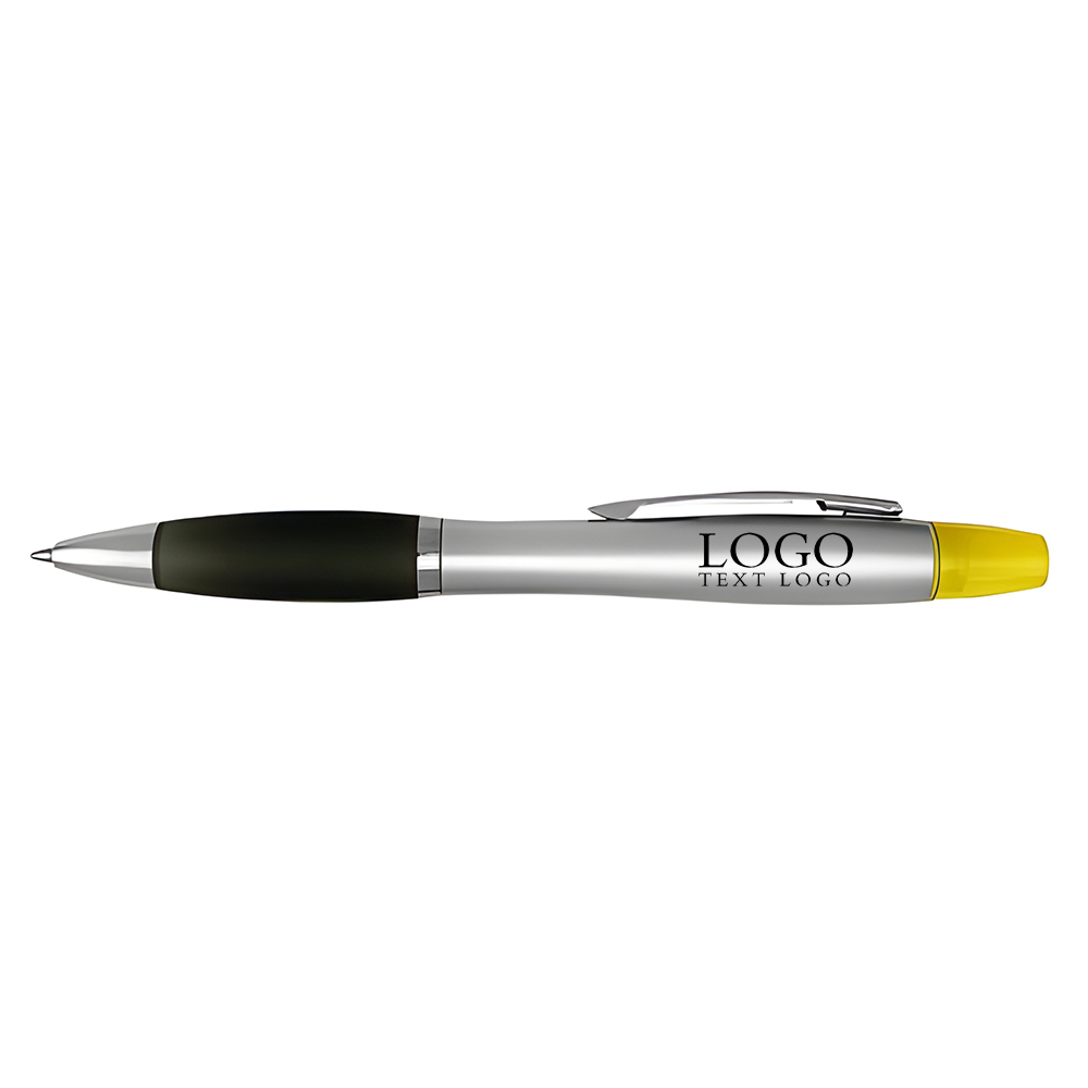 Custom Highlighter Combo Pen Black With Logo