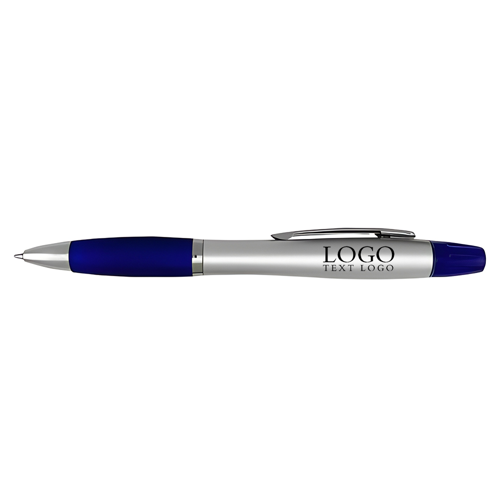 Custom Highlighter Combo Pen Blue  With Logo