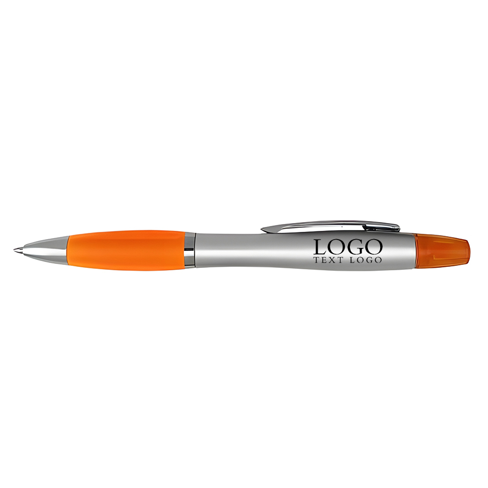 Custom Highlighter Combo Pen Orange With Logo