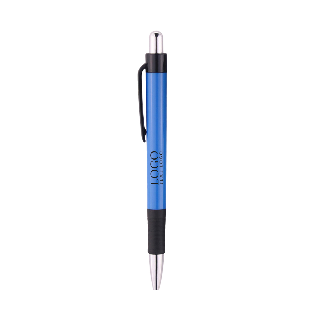 Gepersonaliseerde plastic balpen met logo - blauw