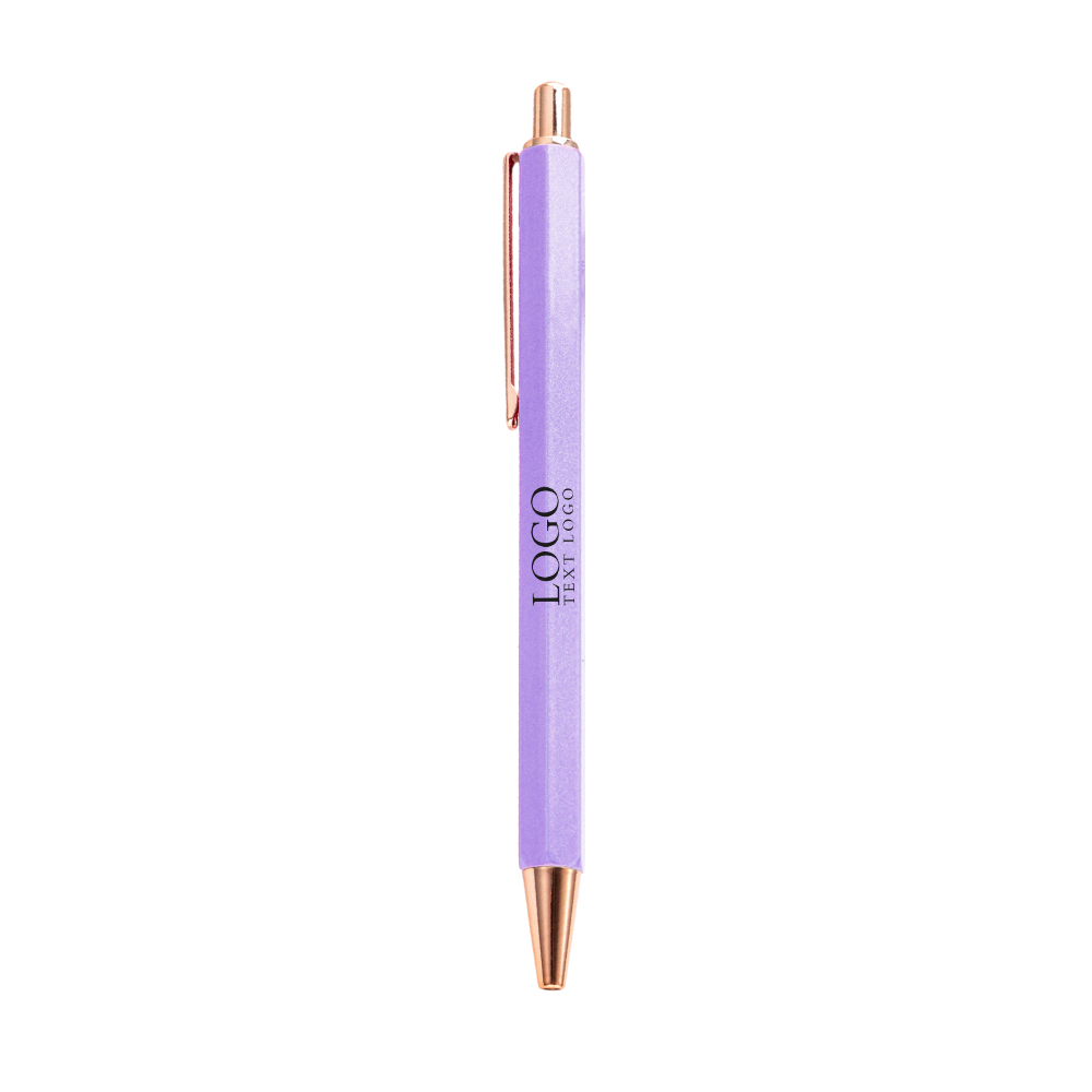 Customized Hexagonal Click Ballpoint Pen with logo-purple