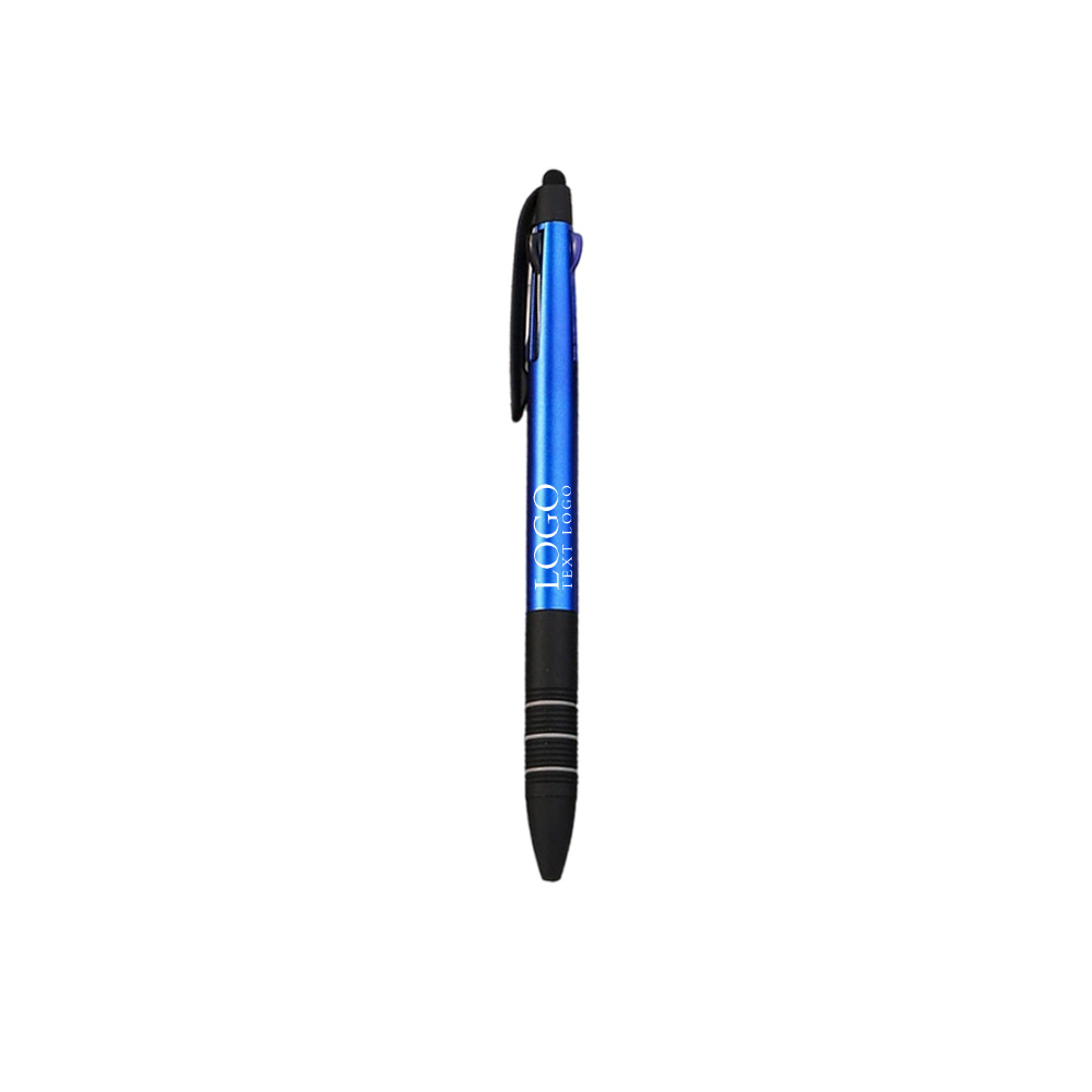 Multi-color Touch Screen Ballpoint Pen with logo-blue