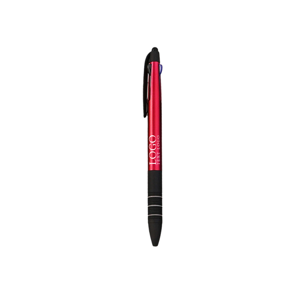 Multi-color Touch Screen Ballpoint Pen with logo-red