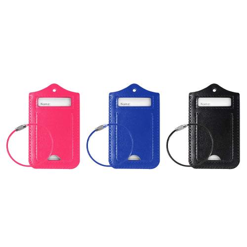 Customized PU Leather Airport Travel Tag with Flip