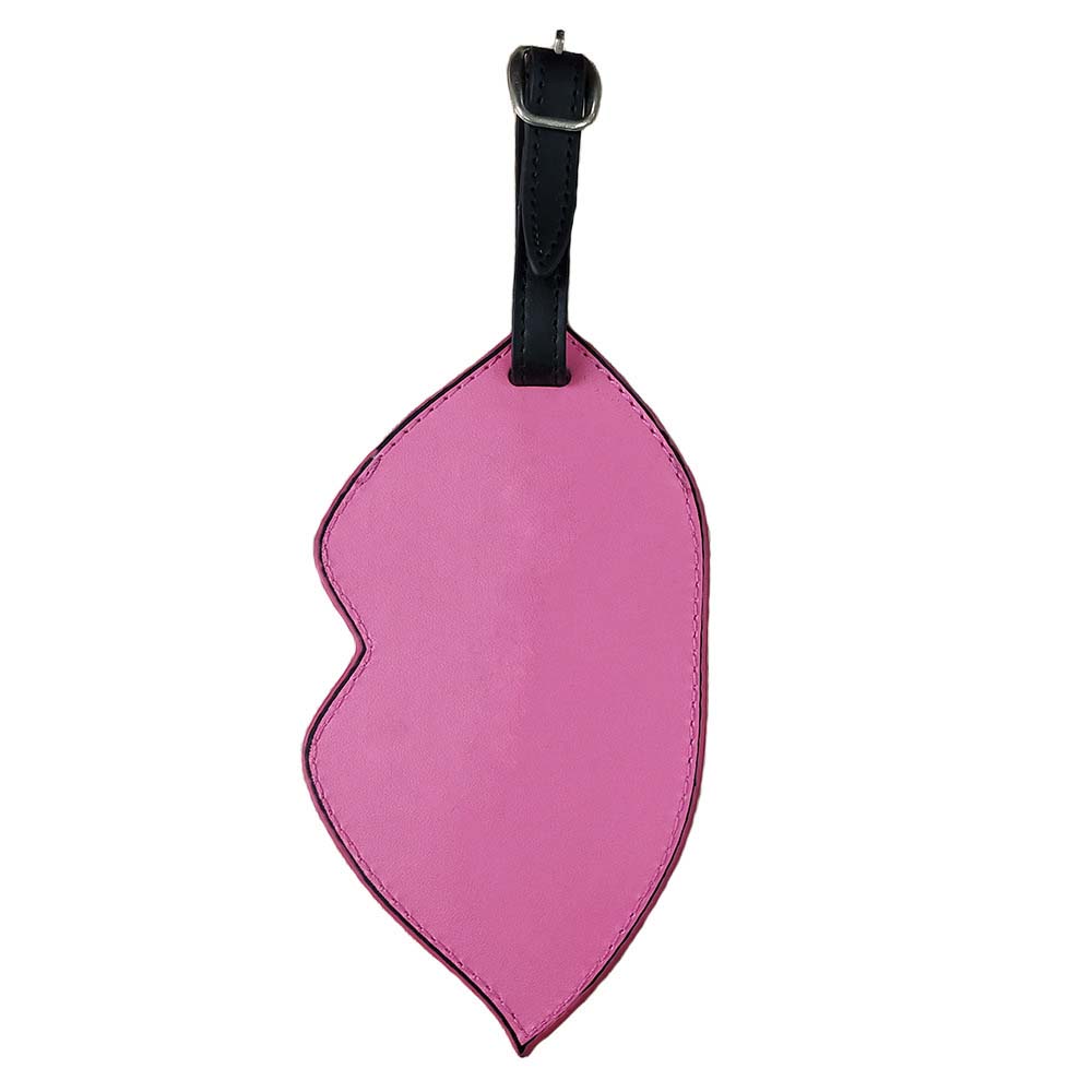 Customizable Leaf Luggage Tag with Adjustable Strap pink