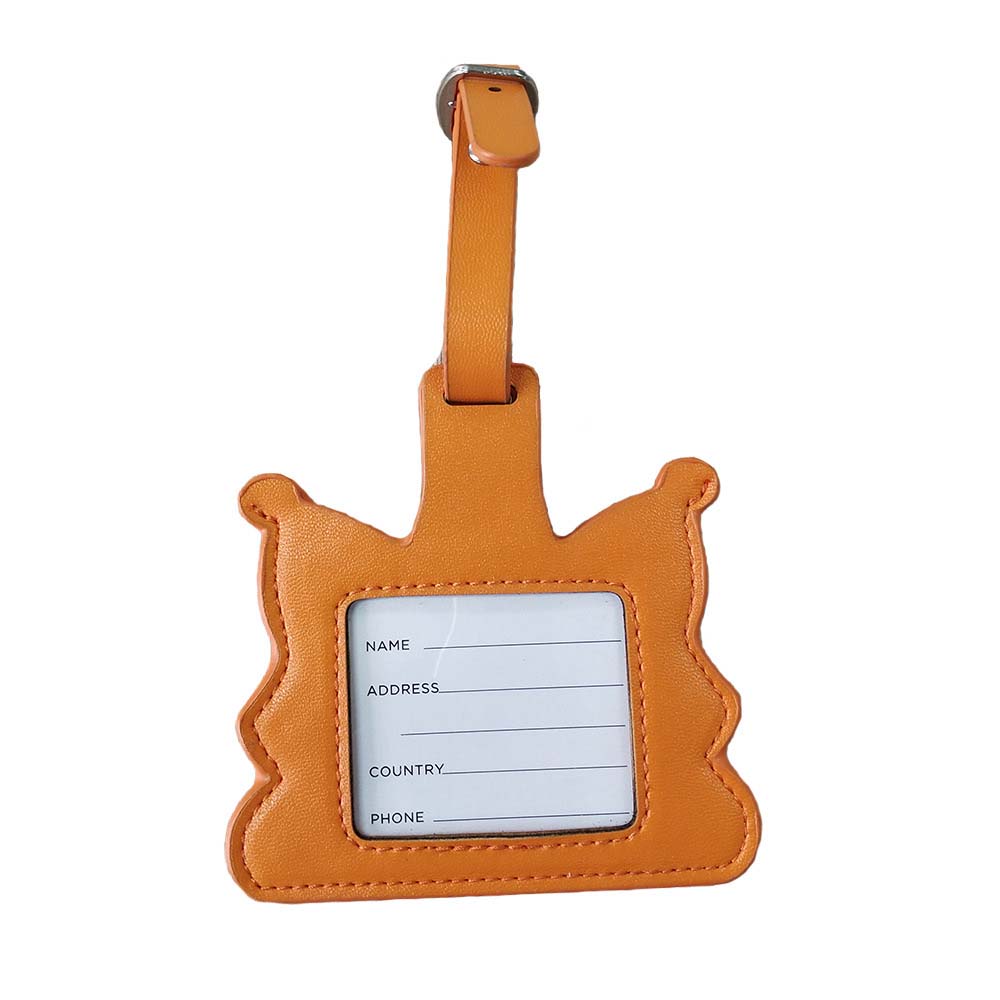 Yellow Cute and Novel High-quality PU Leather ID Tag Back