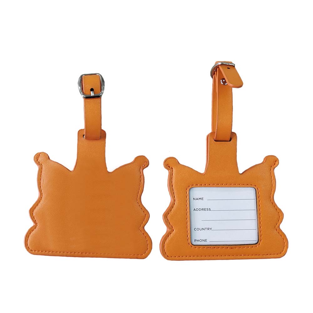 Yellow Cute and Novel High-quality PU Leather ID Tag Front and Back