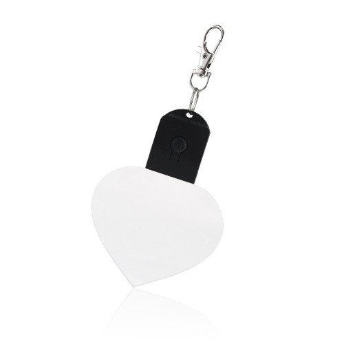 Customized Heart Shape LED Light Flash Acrylic Keychains