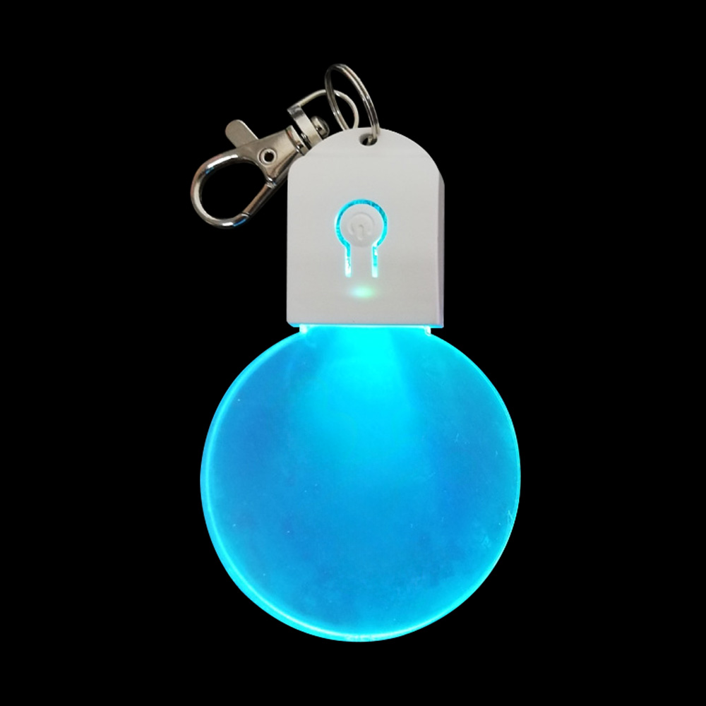 Personalized Custom Popular Round Colorful LED Flashing Acrylic Keychains