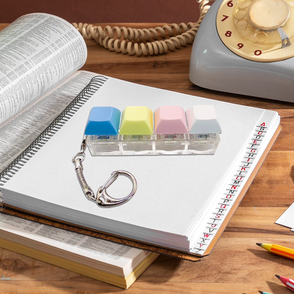 Personalized Promo Decompression LED Luminous Keyboard Custom Keychains