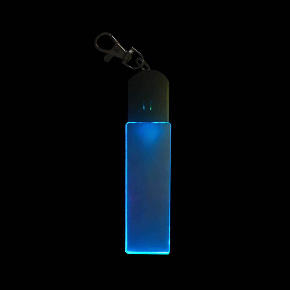Personalized Promo Rectangular LED Light Flashing Acrylic Keychains with Logo