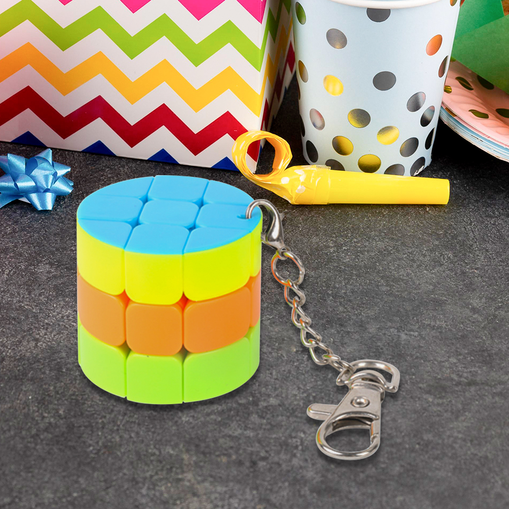 Promo Cylindrical Rubik's Cube Customized Keychain with Logo