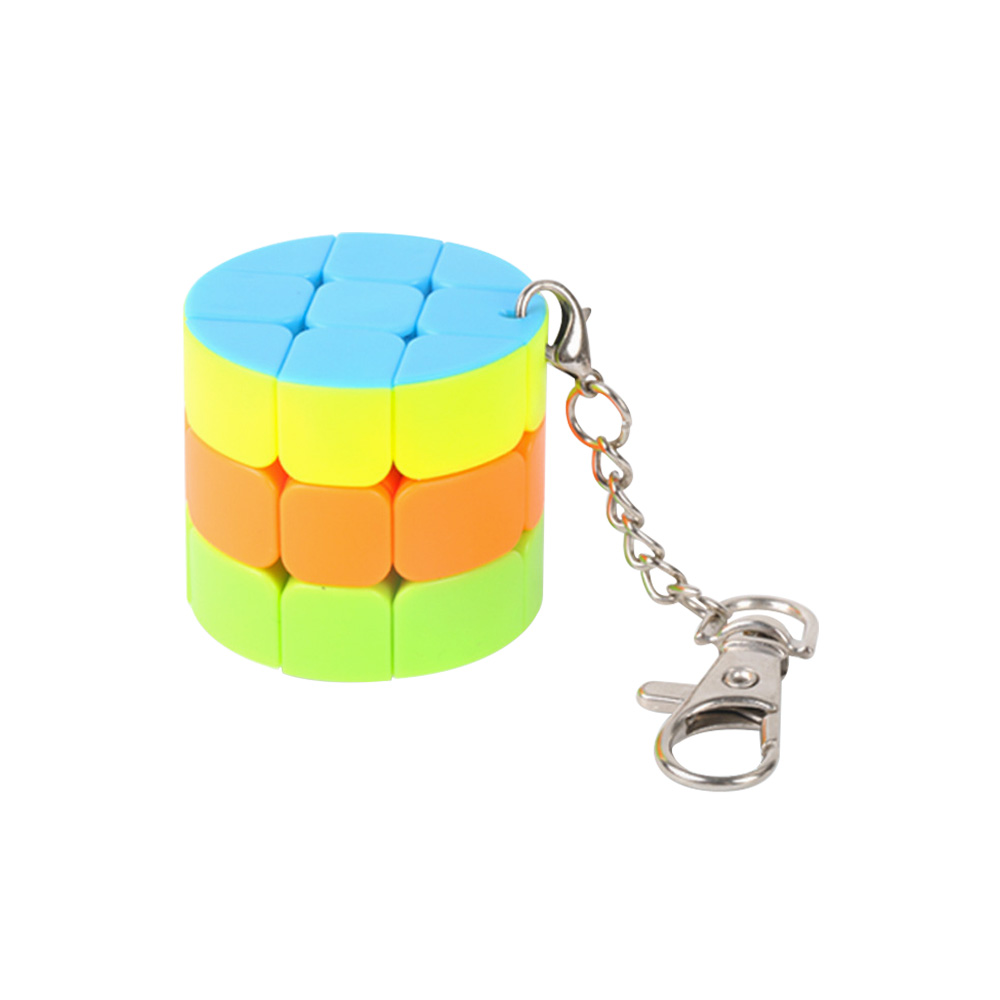 Promo Cylindrical Rubik's Cube Customized Keychain with Logo Multi-color