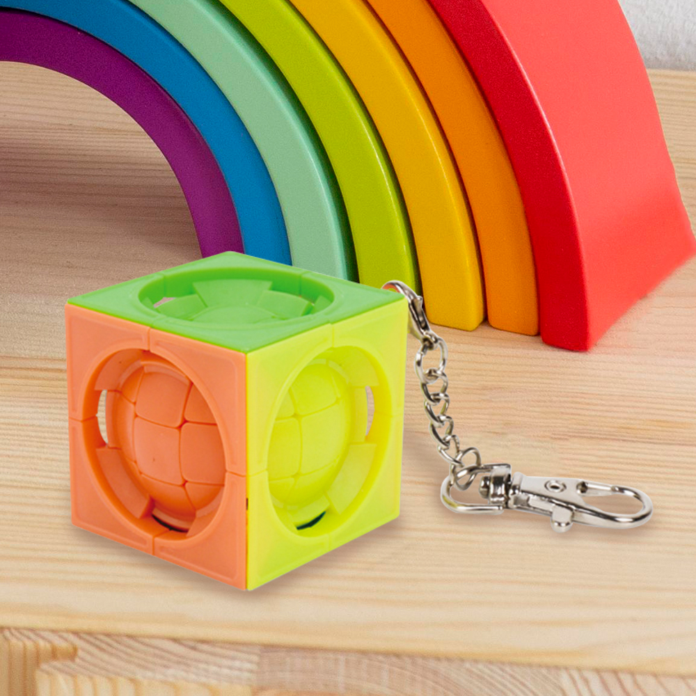 Promo Interesting Rubik's Cube Keychain with Ball Inside