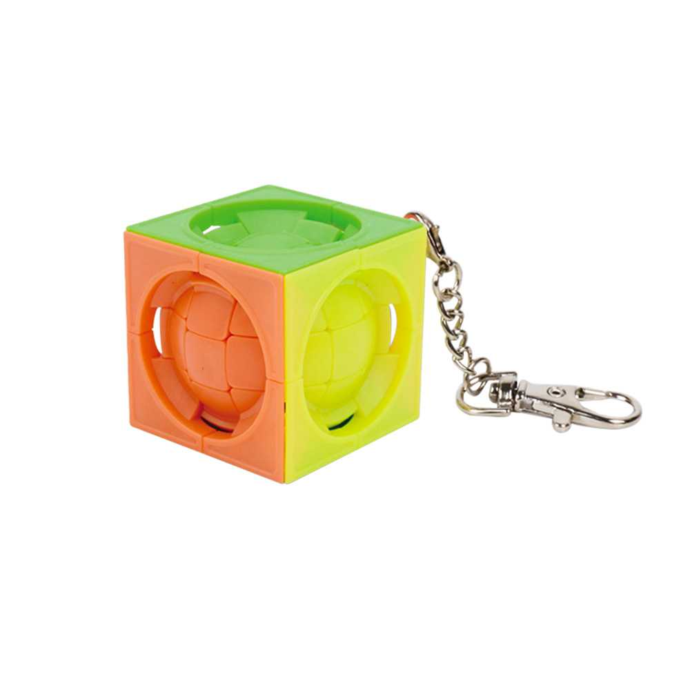 Promo Interesting Rubik's Cube Keychain with Ball Inside Multi-color