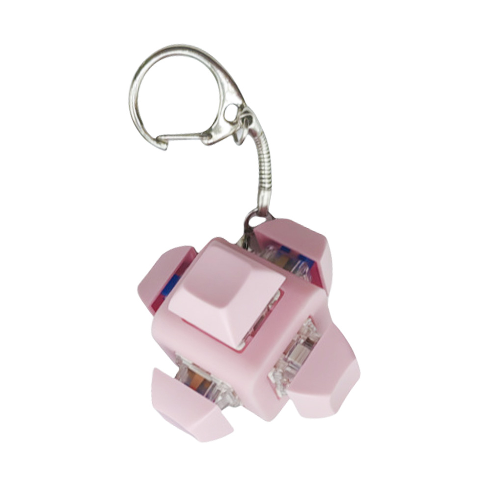 Promo Keyboard LED Luminous Custom Keychains with Logo Pink