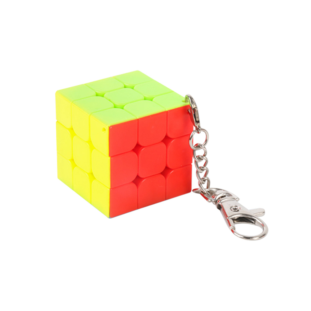 Puzzle Three-level Rubik's Cube Customized Logo Keychains Multi-color