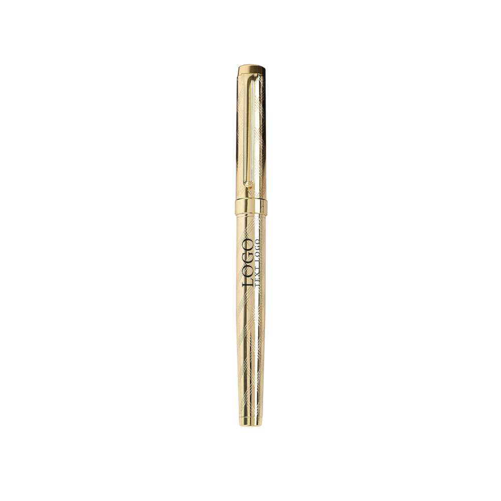 Engraved Metal Signature Pen with logo-gold