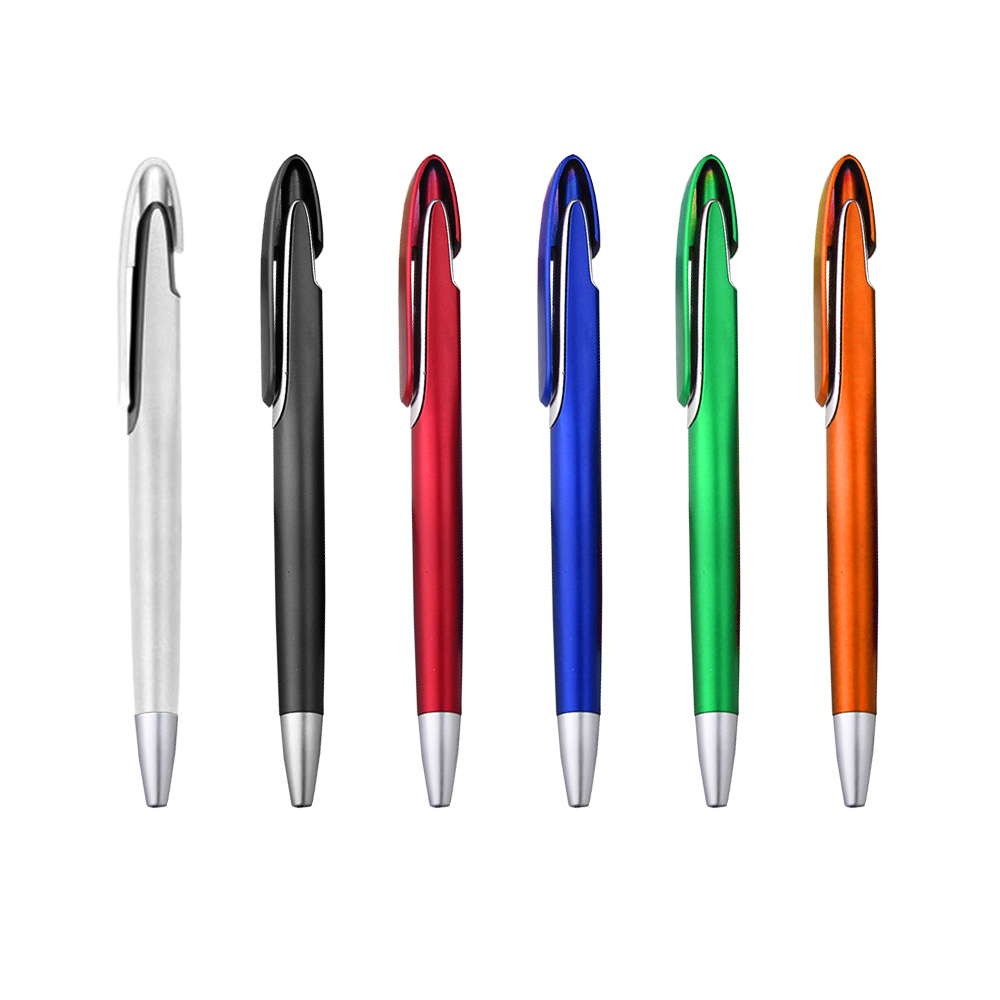 Logo Printable Wide Clip Push Action Ballpoint Pen