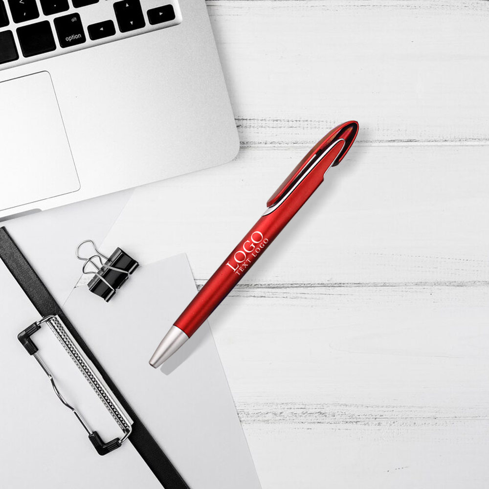 Personalize Logo Printable Wide Clip Push Action Ballpoint Pen