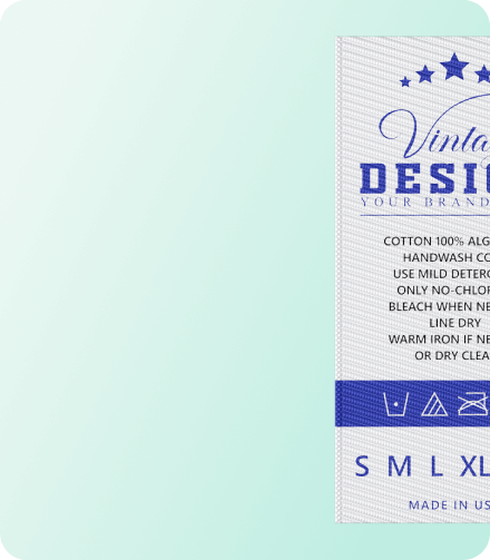 cotton printed care labels